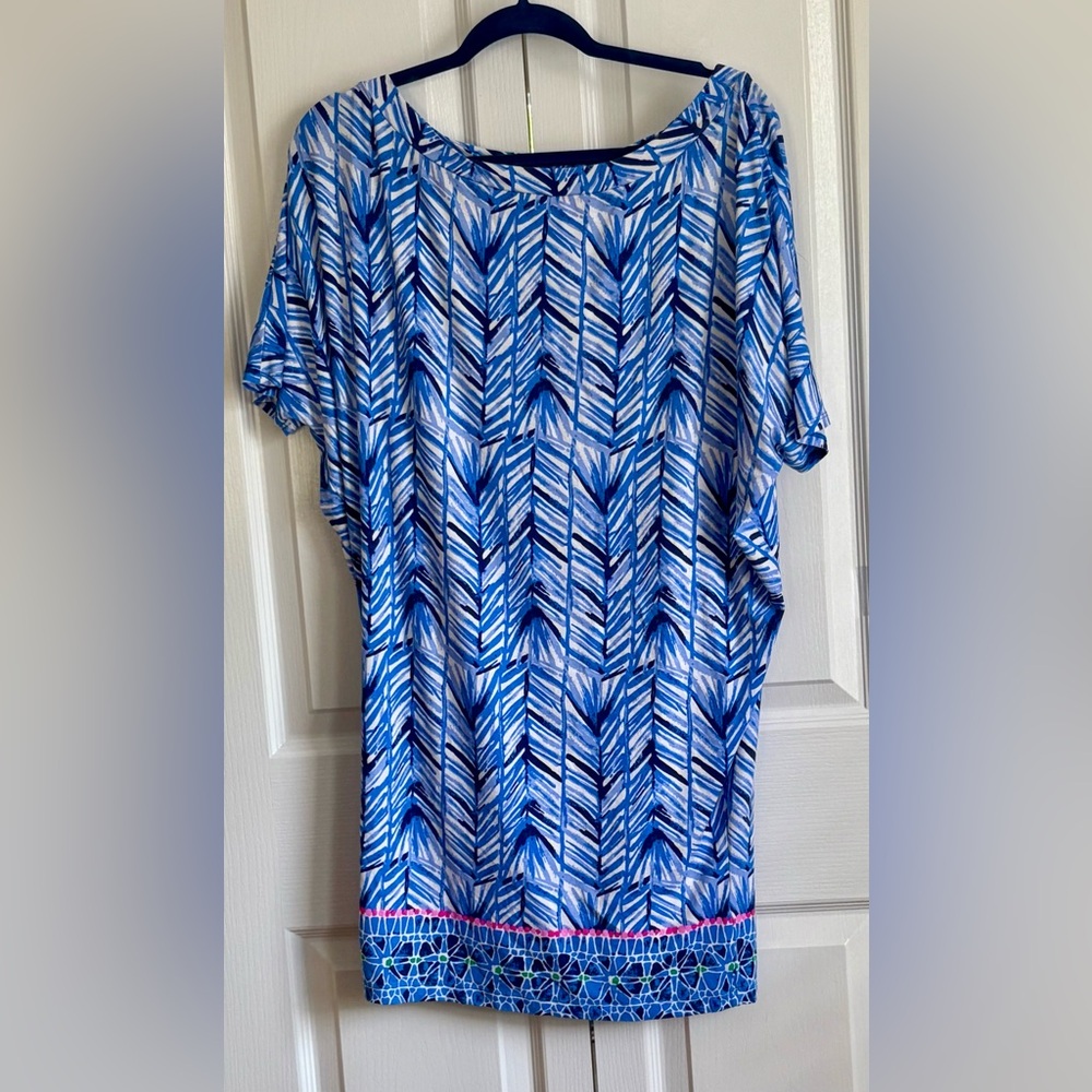 LILLY PULITZER DRESS, BLUE & WHITE, size medium